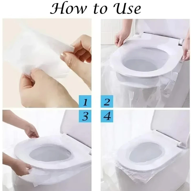 Disposable Biodegradable Plastic Toilet Seat Cover mat waterproof Sterile Portable Travel Isolate Lavatory MatBathroom Accessory
