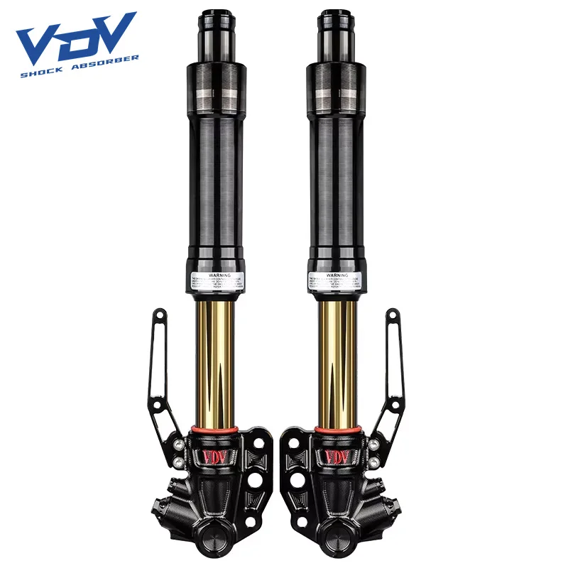 New V2 Inverted Front Hydraulic Shock Absorber 400MM Hole Spacing 33Core Aluminum Alloy Adjustable Damping For Motorcycles