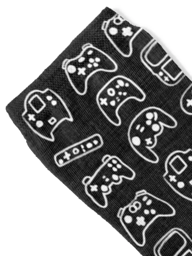 Black and White Retro Video Game Controllers Socks moving stockings luxury Climbing Luxury Woman Socks Men's