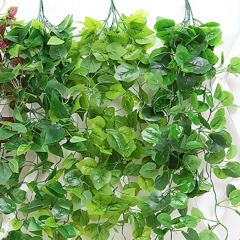 105 cm künstliche Pflanzen Ranken gefälschte grüne Blatt Efeu Kunststoff Wandbehang Faux Scindapsus Crabapple für Hausgarten Hochzeitsdekoration – Detail 11
