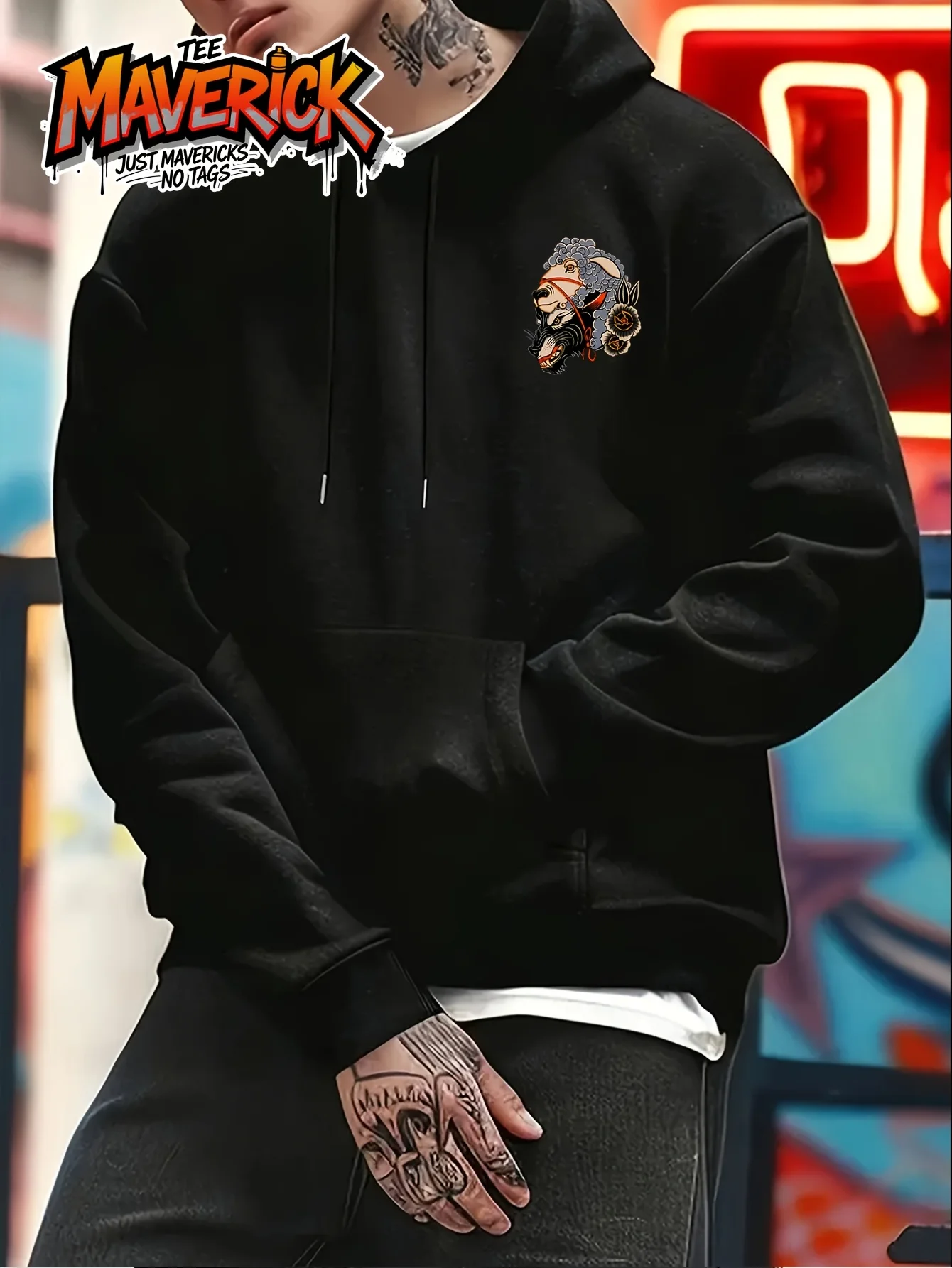 A Comfortable Men'S Hoodie with a Relaxed Fit, Featuring a Warning Against False Prophets from Matthew 7:15. This Adaptable Fleece Sweatshirt Is Perfect for Everyday Use And Commuting, Equipped with Long Sleeves And a Pocket