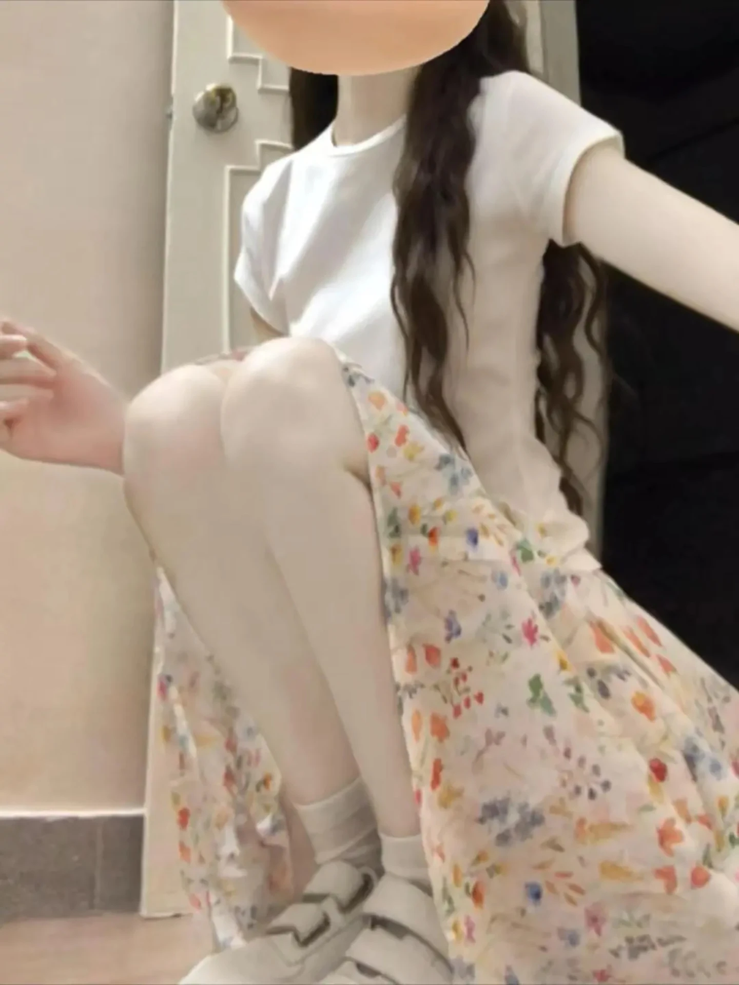 

Summer Floral f Skirt Set Sweet New Sle Simple Versatile ort Sve T-irt And Skirt Ensemble for Young Women