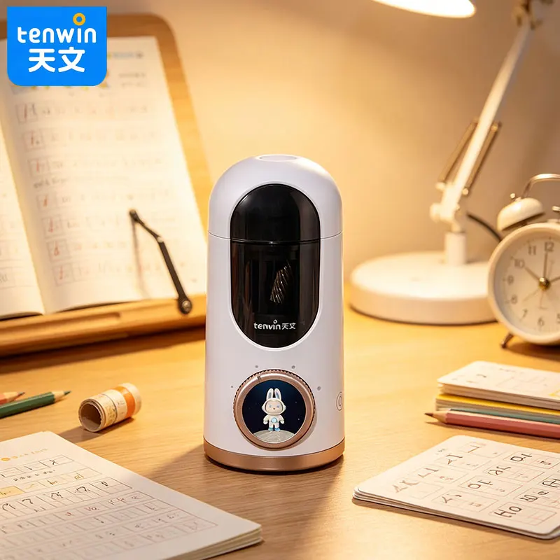 Tenwin Fully automatic pencil sharpener.Smooth chip removal without getting the pencil stuck. Suitable for various pencil shafts