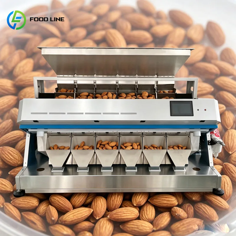 Automatic Nut Color Sorter Machine CCD Camera Optical Sorting Equipment for Almond Cashew Peanut Grain Industry Customized