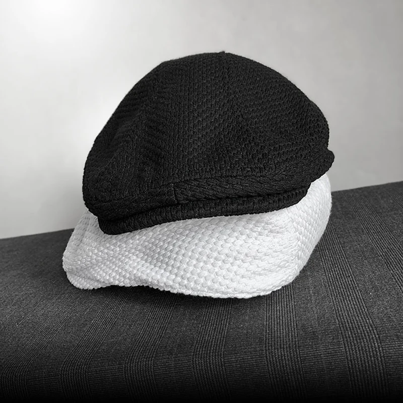 Berretti piatti Vintage per uomo cappello berretto in cotone solido bianco nero Casual Duckbill Ivy Cap marca primavera autunno cappelli traspiranti