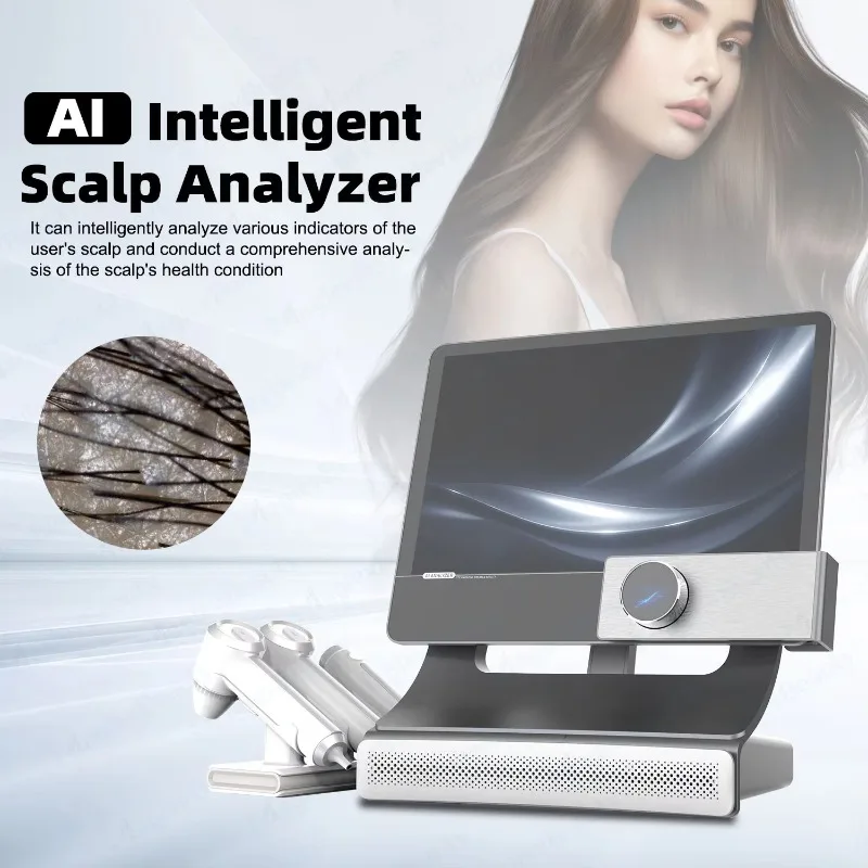 2026 New Tech Scalp Analysis Hair Follicle Detection Beauty Device 200x Microscope 13 Indicator Lights Hair Scalp Analyzer