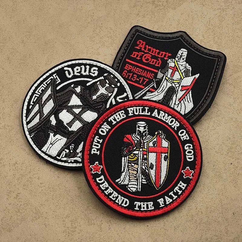 Parche táctico Knights Crusader – Emblema bordado con velcro para uniforme - imagen 4