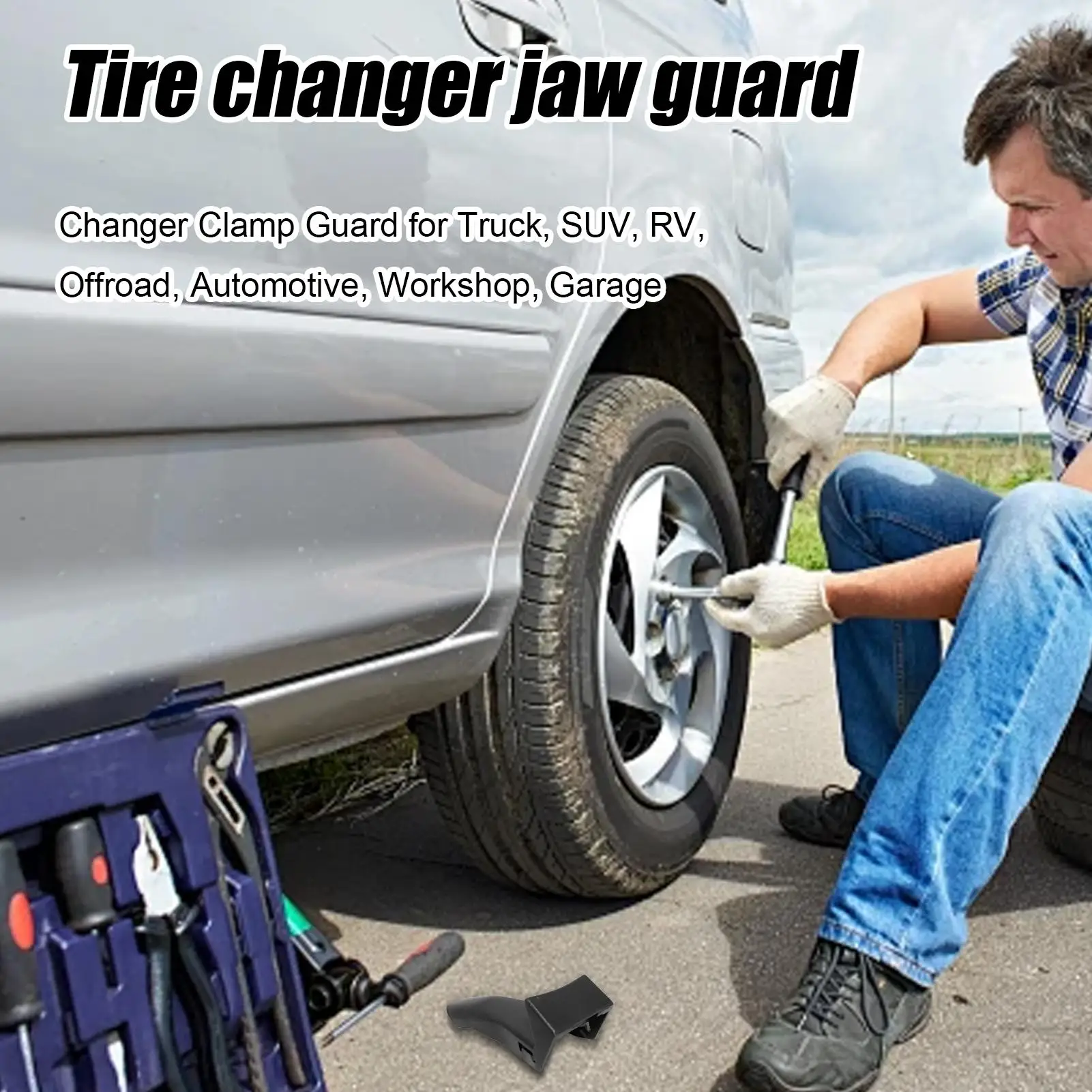 

Tire Machine Parts Wheel Changer Rim Guard 4 Pieces Shock Resistant Tire Changer Clamp Guard For Truck SUV RV Offroad Automotive