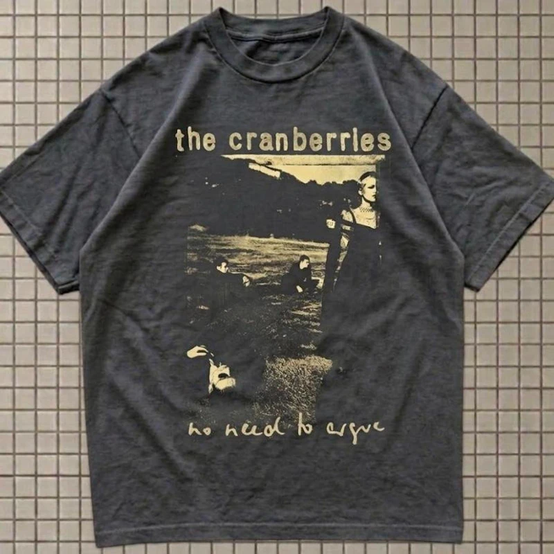 The Cranberries Black Band Tee Graphic Tee Unisex Y2K Rundhals-Kurzarm-Oberteil mit lockerem, lässigem Aufdruck – Detail 3