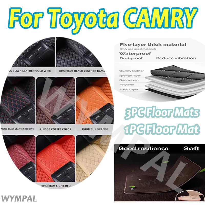 

Luxury Automobile Car floor mats for Toyota CAMRY 2004 2005 Custom Auto Foot Pads Carpet Cover Interior Accessories
