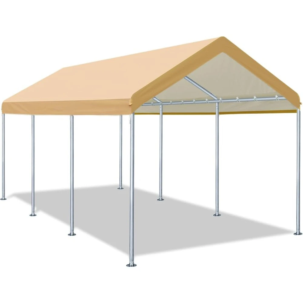 

Adjustable 10x20 Ft Heavy Duty Carport Car Canopy Garage Boat Shelter Party Tent, Adjustable Peak Height From 9.5ft To 11ft