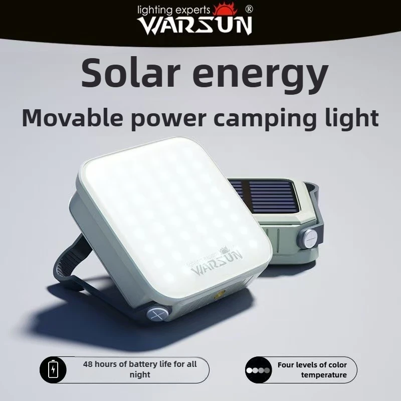 

CP36 Solar LED Camping Light 4800mAh Battery 48Hrs Runtime USB Rechargeable Waterproof Outdoor Emergency Tent Lantern