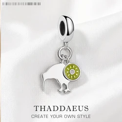 Kiwi & Bird Charms Pendant European Style 925 Sterling Silver Cute Fashion Jewelry Club for Women & Men