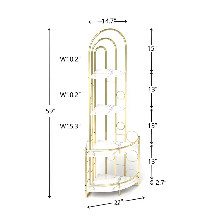 

Corner Storage Shelves 4tier Corner Bookshelves Plant Shelves With Metal Frames