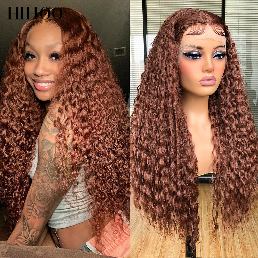 Long Curly Lace Front Wigs for Black Women Pre Plucked with Baby Hair Afro Kinky Curly Synthetic Glueless Lace Frontal Wigs