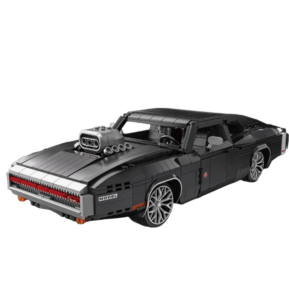 

Набор для сборки технической модели гоночного автомобиля в стиле «Форсаж», 1271 деталь, черный маслкар, конструктор для мальчиков и взрослых, подарок