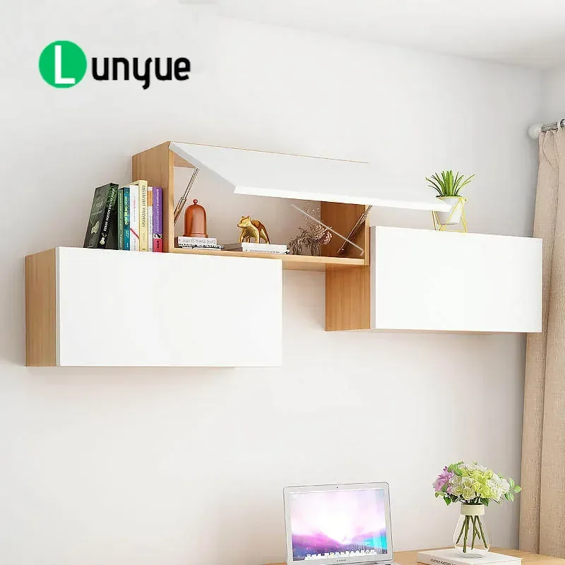 Solid Wood Wall Shelf Creative Storage Lattice Hanging Cabinet for Bedroom Living Room Background Wall Decor Space Saving