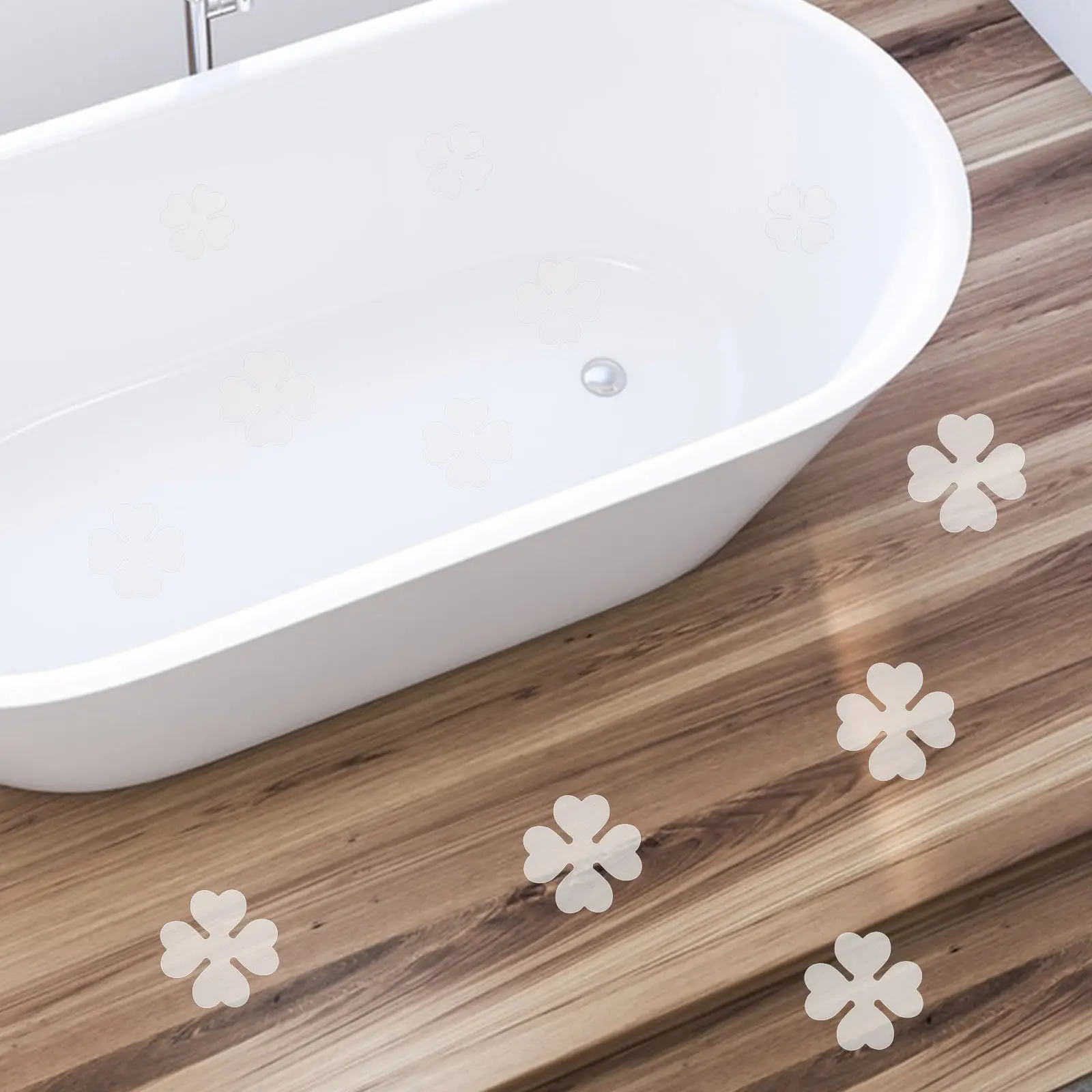 12Pcs Removable Non-Slip Stickers for Bathtub Shower Floor Stairs Smooth Tiles Bathroom Safety Grip Decorative Floor Decals