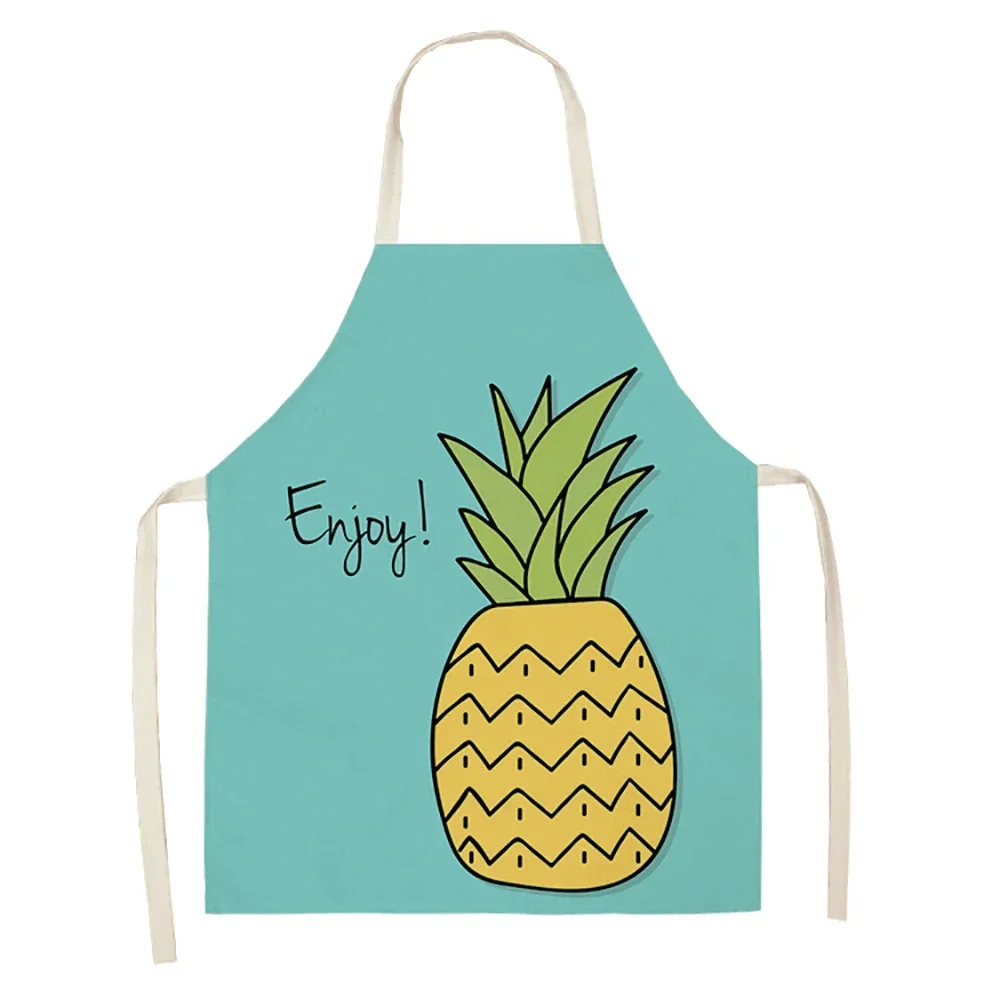 Summer Fruit Pattern Kitchen Apron Master Female Kitchen Hairdresser Children\'s Cute Apron 68X55CM