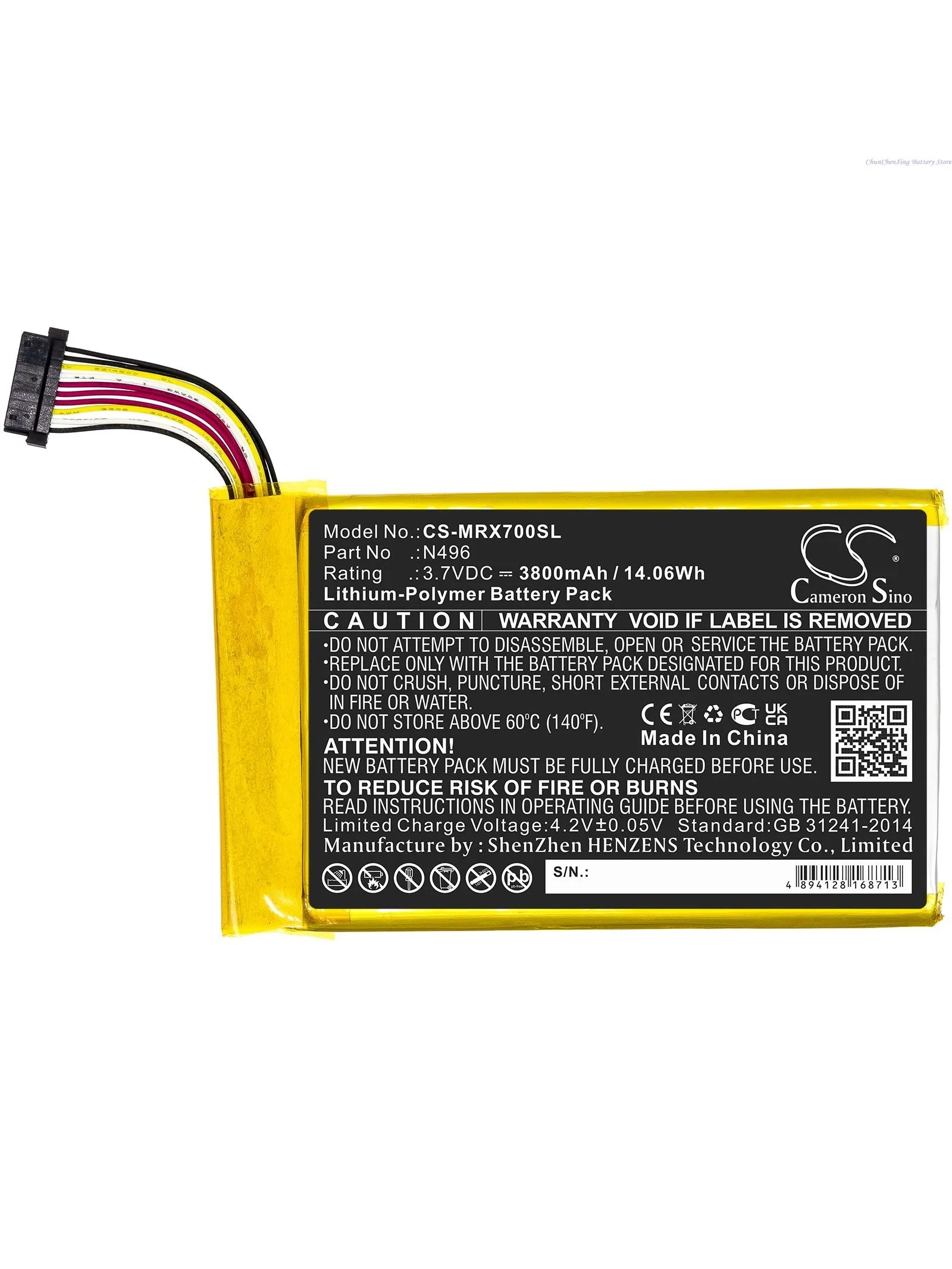 Cameron Sino 3.7V 3800mAh GPS, Navigator Batterij N496 voor Magellan TRX7 +TOOL - afbeelding 2