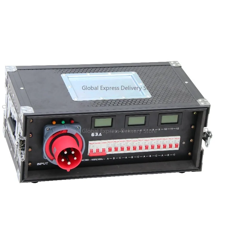 12CH CEE Power Rack 5PIN 63A Power Distribution Box with each output has breaker power distributor