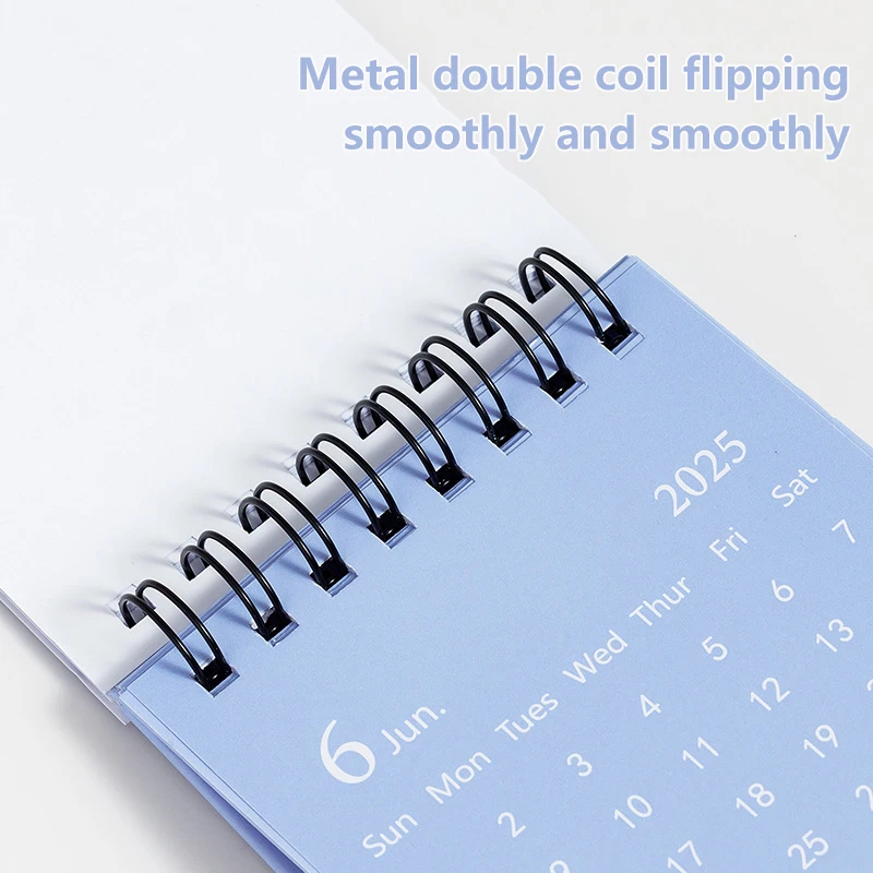 Mini Calendario de escritorio de Color Morandi para estudiantes, Plan Simple, calendario de mesa pequeño, lindo planificador diario, suministros de oficina, 2025