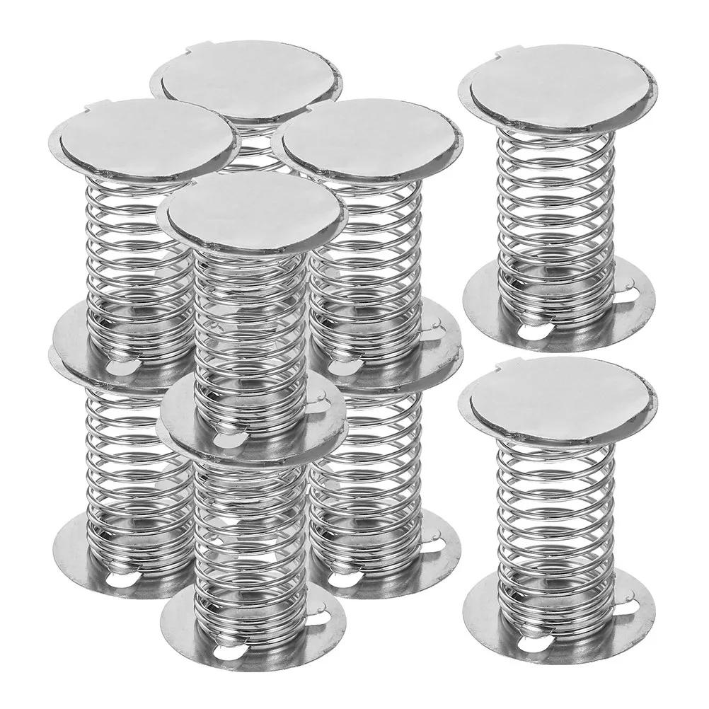 10Pcs Car Dashboard Spring Base DIY Shaking Head Decor Accessory Heavy Duty Metal Spring Double Sided Adhesive for Vehicle