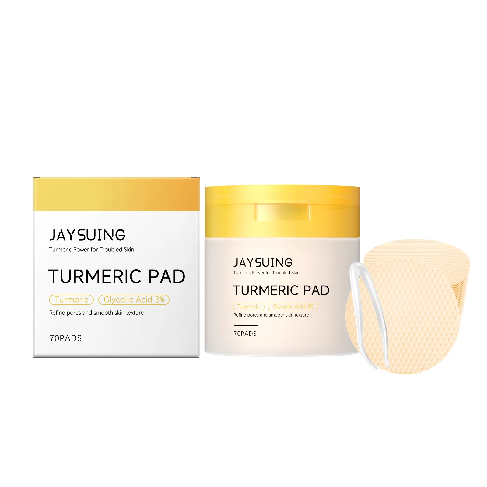 Turmeric Pore Cleaning Cotton Pad Soothe Skin Improve Skin Tone Clean Pores Prevent Pore Blockage Facel Exfoliating Cotton Pads