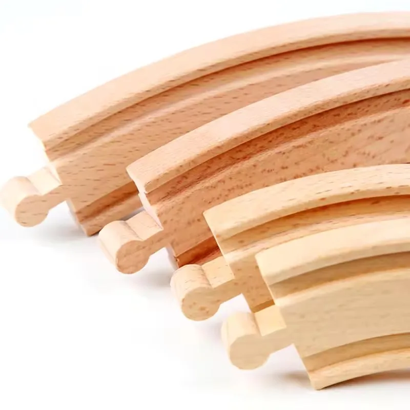 50PCS/Set Wooden Track Railway Toys Beech Wooden Train Track Accessories fit for Brand Tracks Educational Toys for Children Gift