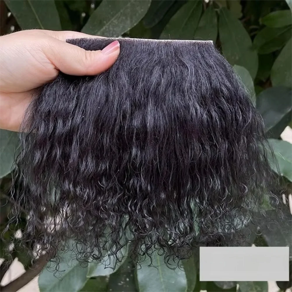 Trendy Mongolia Fur Sheepskin Wool Extensions Hair Row Durable Lamb Fur Pelt Curly Texture DIY Wig Doll Wig Doll Hair Dolls