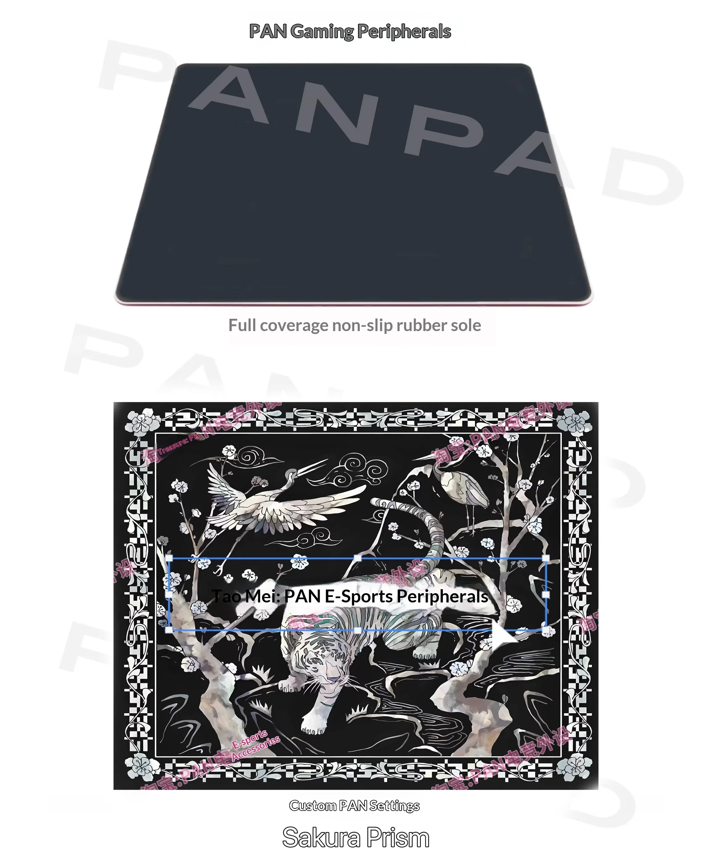 PAN Esports Sakura Prism Glass Mousepad Smooth and Speed Mouse Pad FPS Duplicate Gamesense Sonar Minhwa For TTK APEX CSGO PC