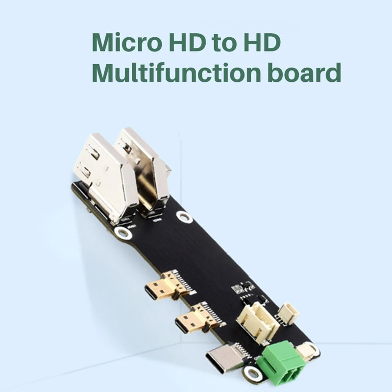 Mini -Compatible To -C Multifunctional Adapter Two Power Supply Methods Dual 4K Output For Raspberry Pi 5 / 4B