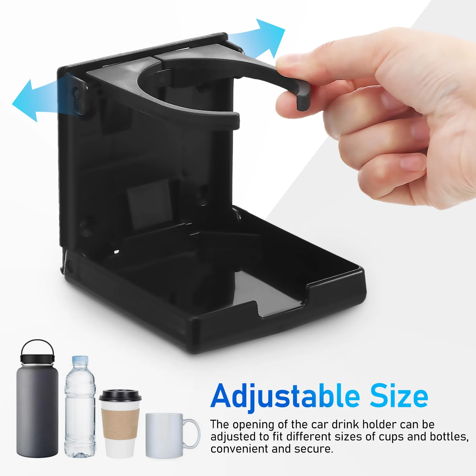 

2Pcs Foldable Car Drink Holder Adjustable Size Cup Bottle Holder Stable Automotive Car Accessories Automotive Cup Holders