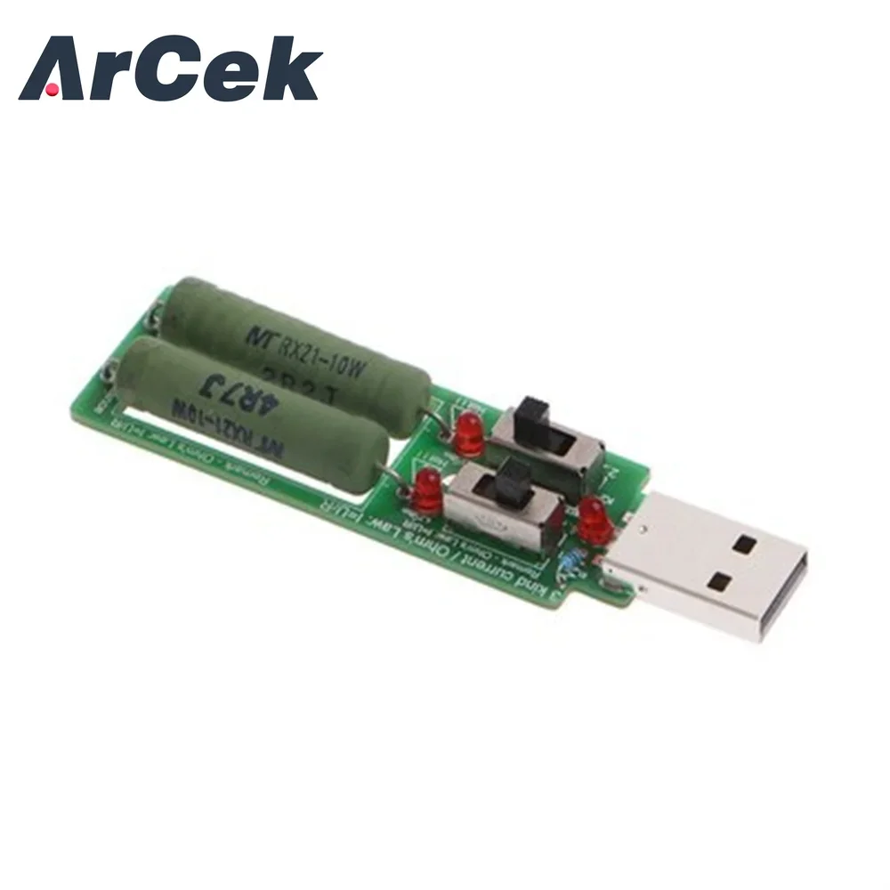 Resistor USB DC Electronic Load With Adjustable Switch 1A 2A Current Capacity Discharge Voltage  LED Battery Tester Resistance