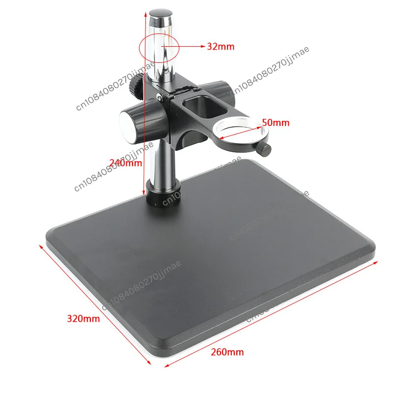 Heavy-Duty Video Microscope Large Base Single Barrel Electronic Industrial Camera Adjustable Bracket 200 Times C Mount Lens