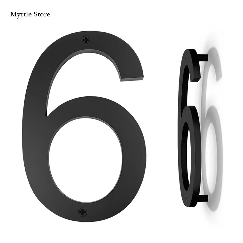 

Плавающий номер дома 8 дюймов/20 см, акриловый черный/серебристый адресный знак # 0-9 букв, большие современные дверные тарелки, цифроры для дома и улицы