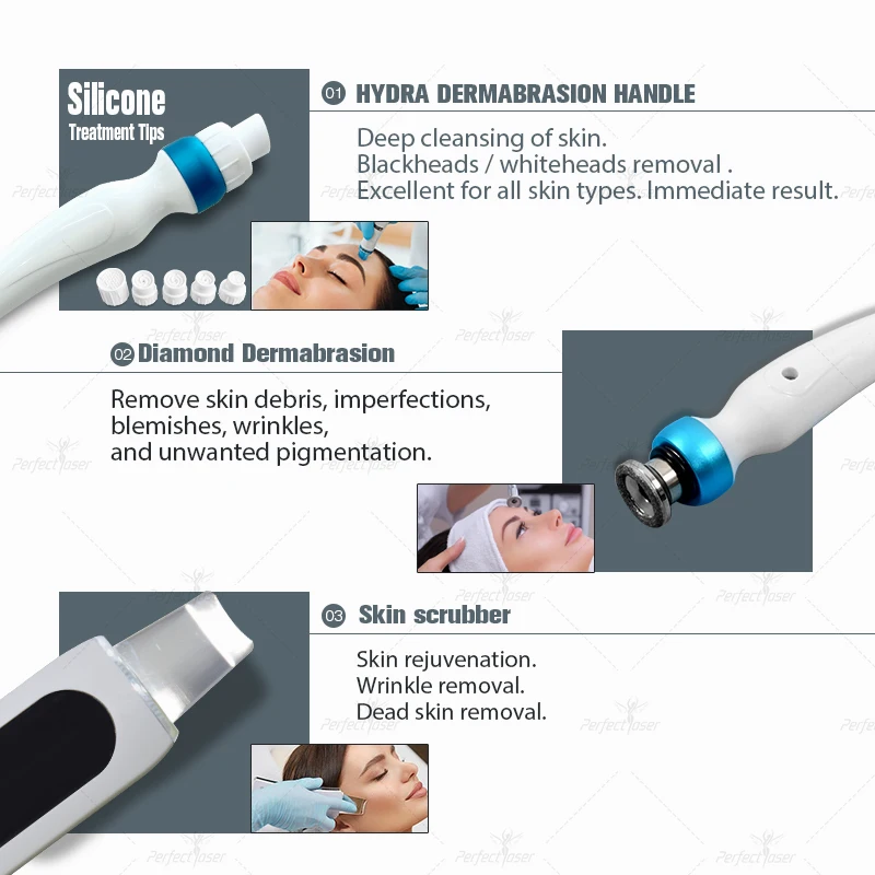 Perfectlaser 14in1 Oxcygen Hydra Dermabrasion Machine Diamond Deep Clean Blackhead Removal Water Facial Skin Care Device Salon