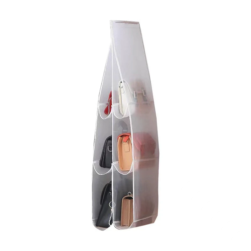Double Side Transparent Six Layer Hanging Storage Bag Bedroom Closet Dust Proof Organizer Bag
