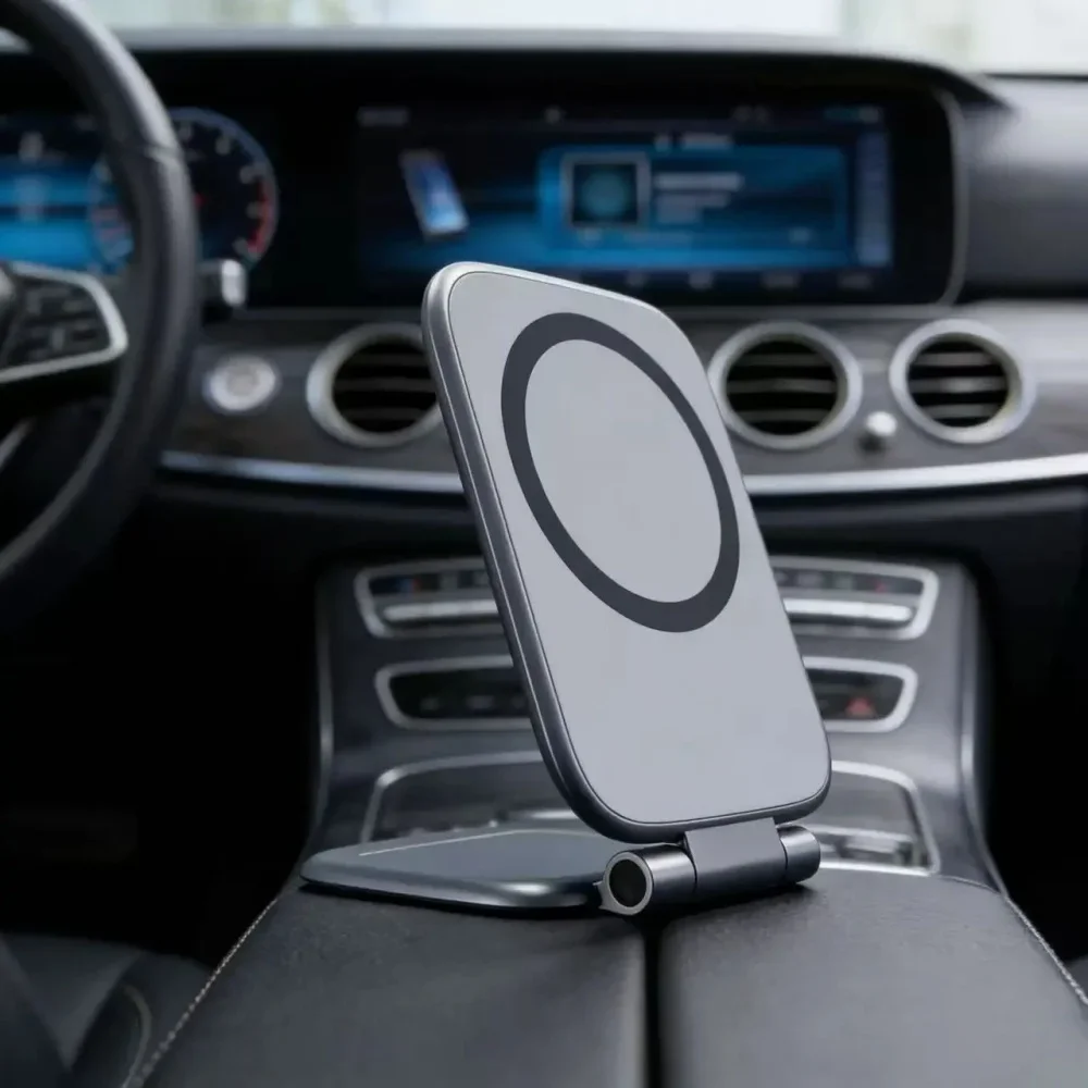 Car Phone Holder Ultrathin Foldable Magnetic Mobile Phone Mount Stand Universal GPS Support Bracket For iPhone 16 Samsung Xiaomi