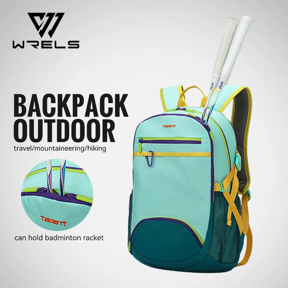 

WRELS Backpack Camping Bag Large Capacity Backpack Lightweight Waterproof Mountaineering Bag Breathable Casual Travel Backpack
