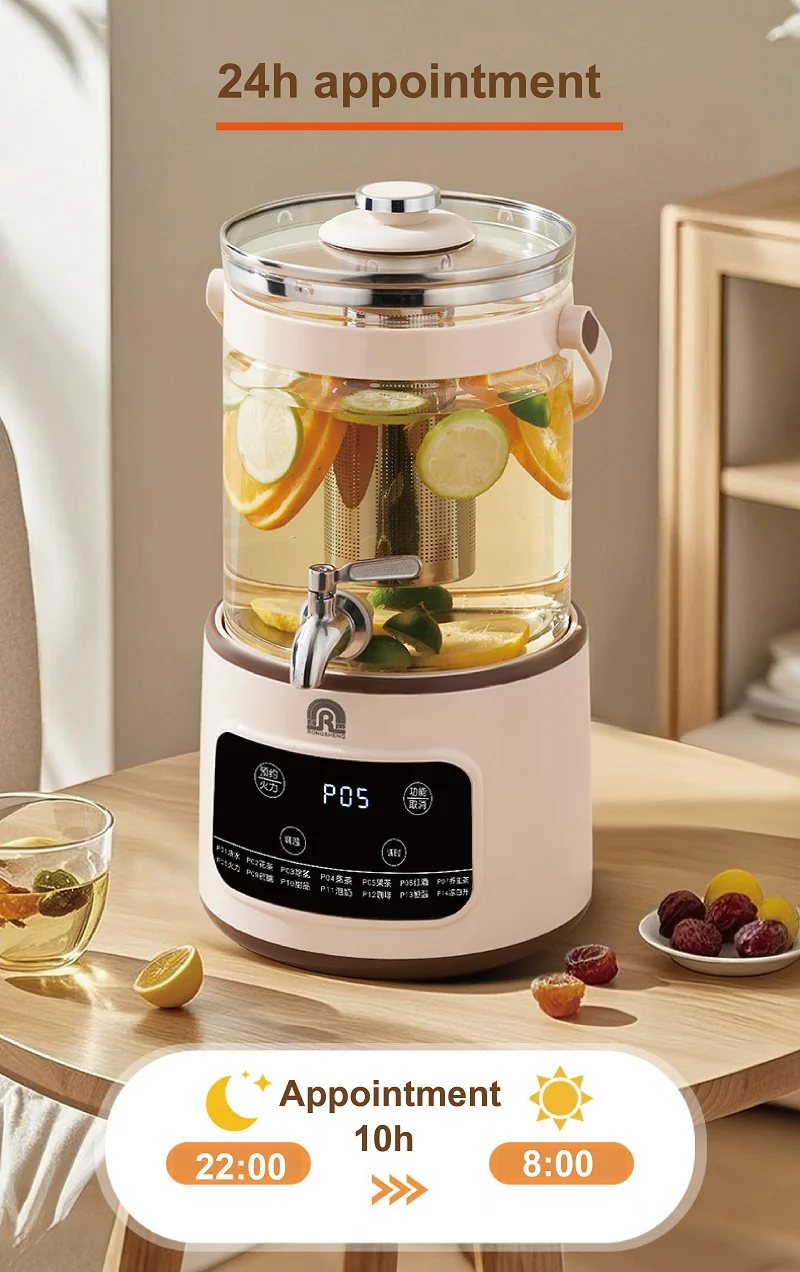 3L 전기 주전자 스마트 차 양조기 대용량 사무실/상업용 수도꼭지 과일 차 버킷 자동 온도 조절 주전자 다기능