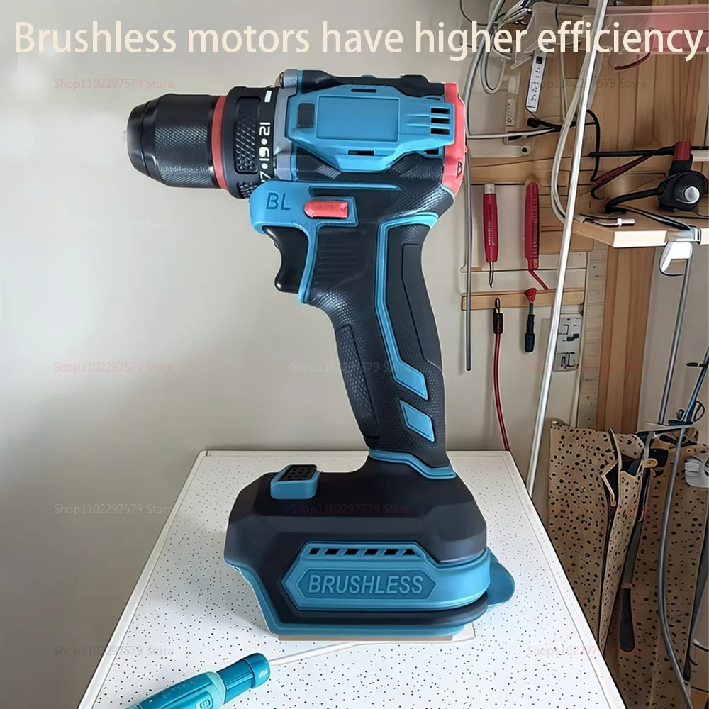 21V Wireless Brushless Electric Drill Screwdriver 50-80Nm Torque Power Tools Handheld Drill For Makita 18V Battery(No Battery)