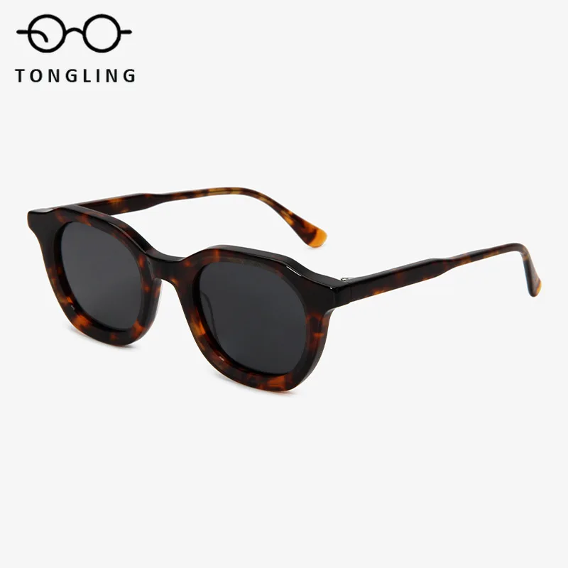 

Retro round women personalized multicolor highquality handcrafted acetate men sunglasses can be paired with prescription lenses