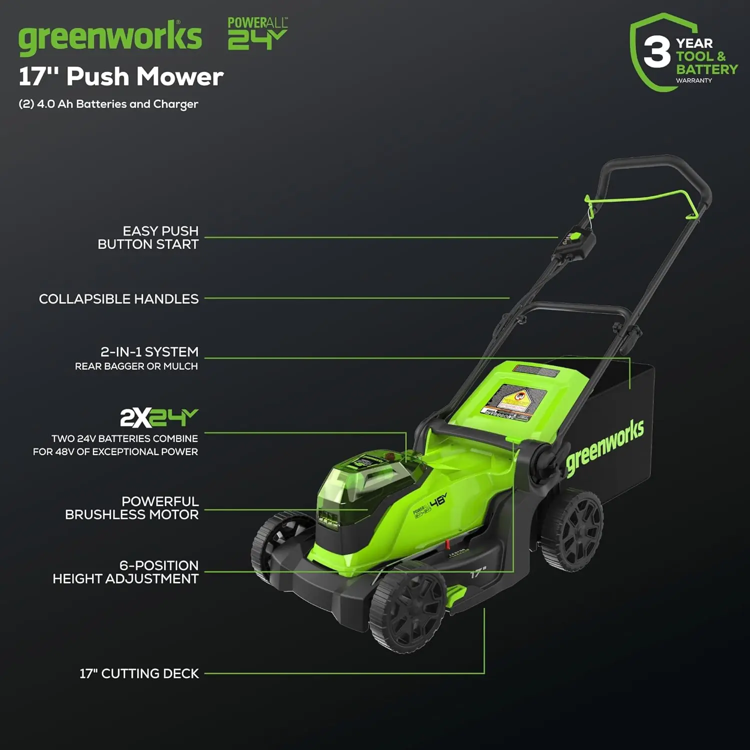 Greenworks 48V (2 x 24V) 17