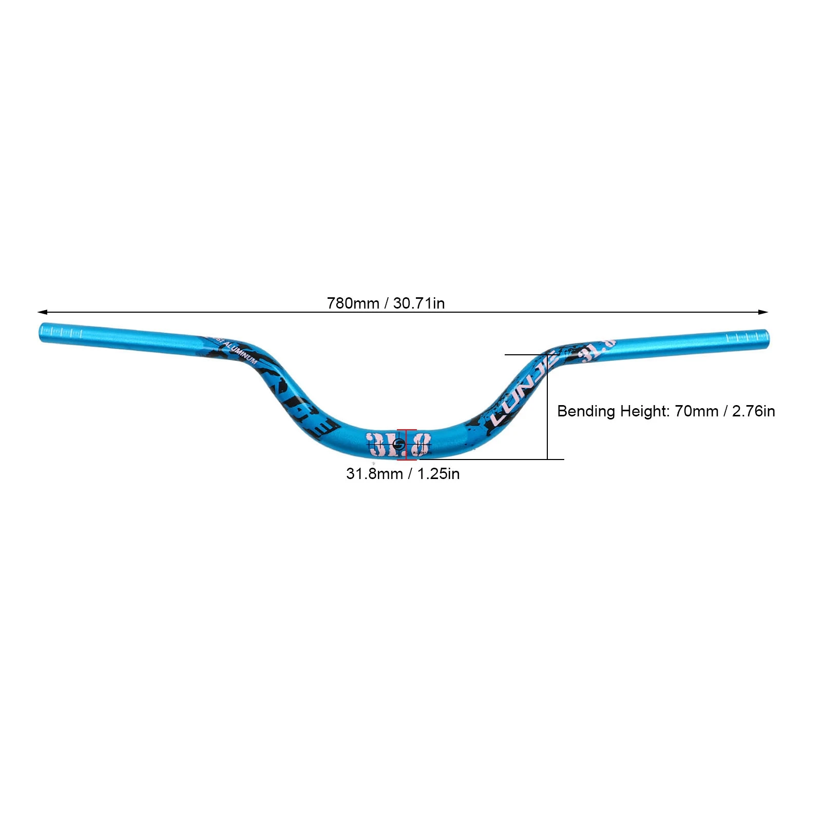 780Mm Riser Stuur Vervanging Aluminium Legering Voor Mountainroad Bikes Fit 31.8Mm Steel