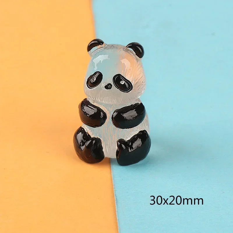Trójwymiarowa lampka nocna Materiał wisiorek Świecąca w ciemności biżuteria Panda Akcesoria żywiczne Diy Mikro dekoracja krajobrazu