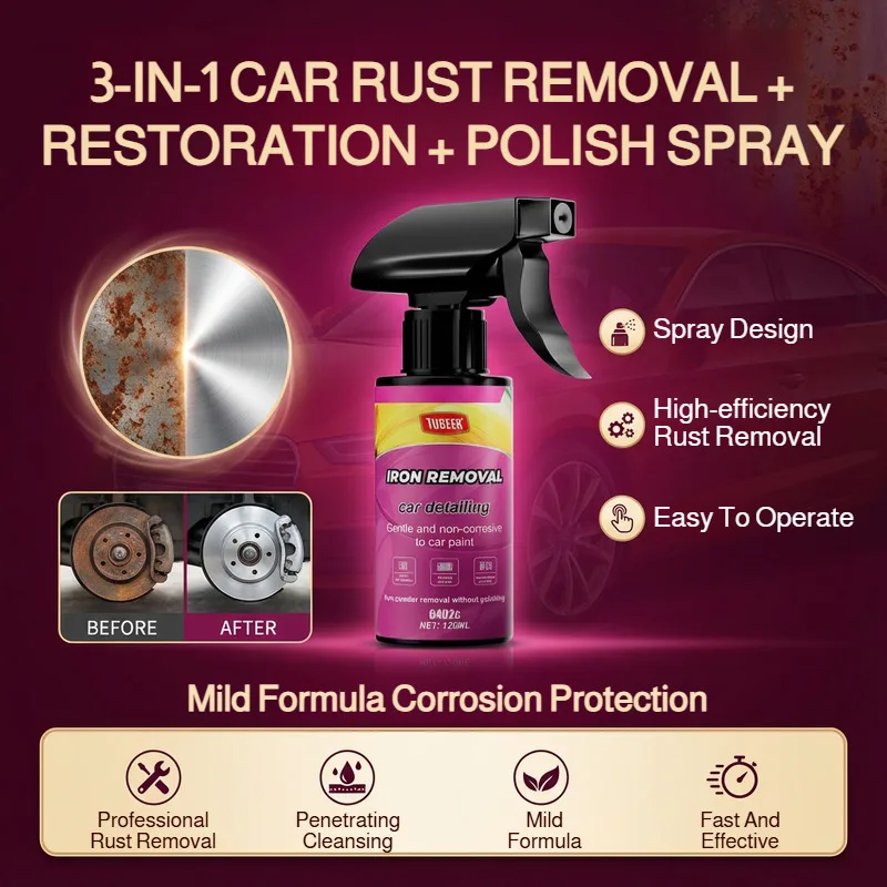 Car paint iron powder remover, rust remover, car accessory cleaner, oxide layer cleaner, wheel hub c