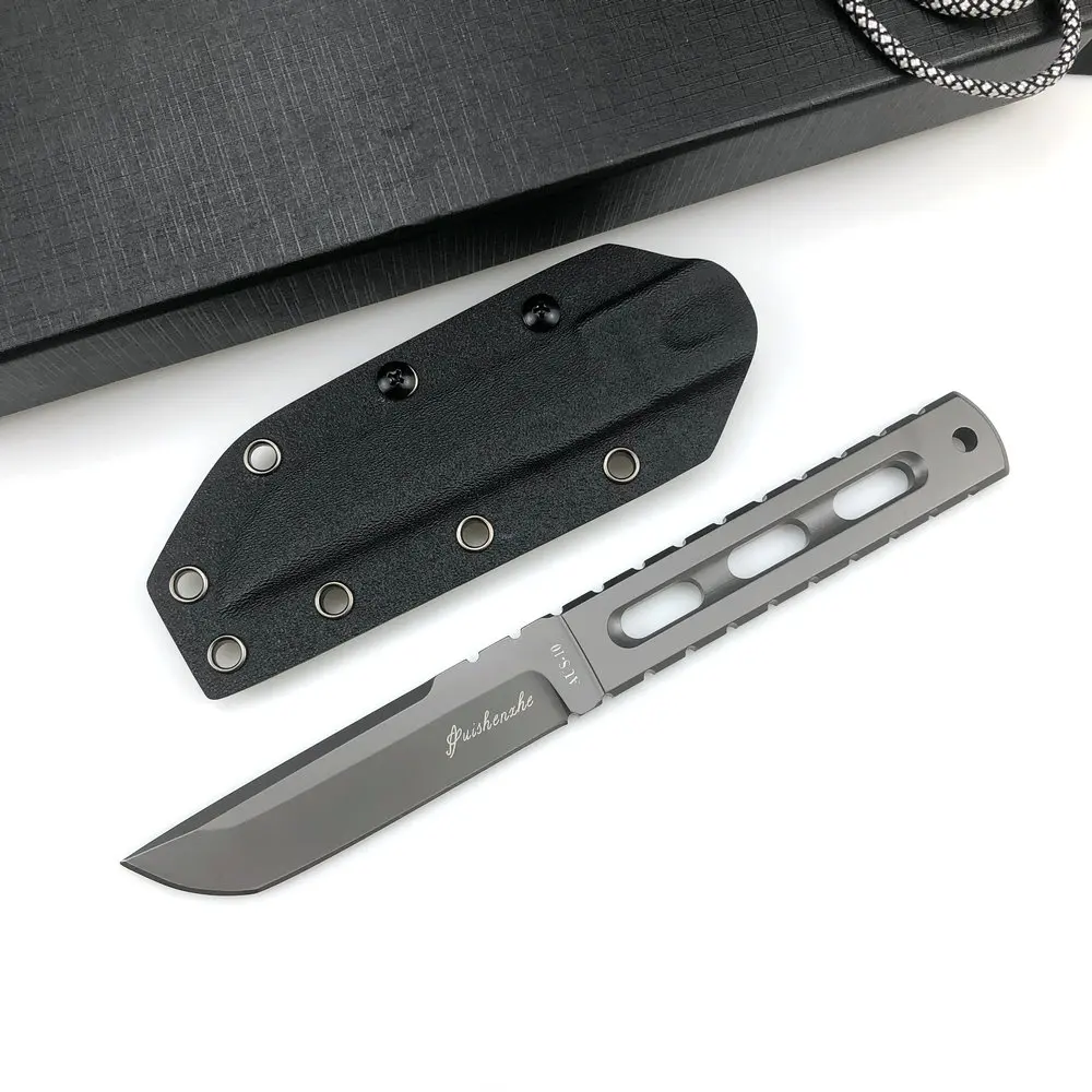 TRSKT Cool Tactical Knife AUS-10 6mm Thick Blade Outdoor EDC Hunting Camping Knife with Kydex Sheath For Gift Tool Droshipping