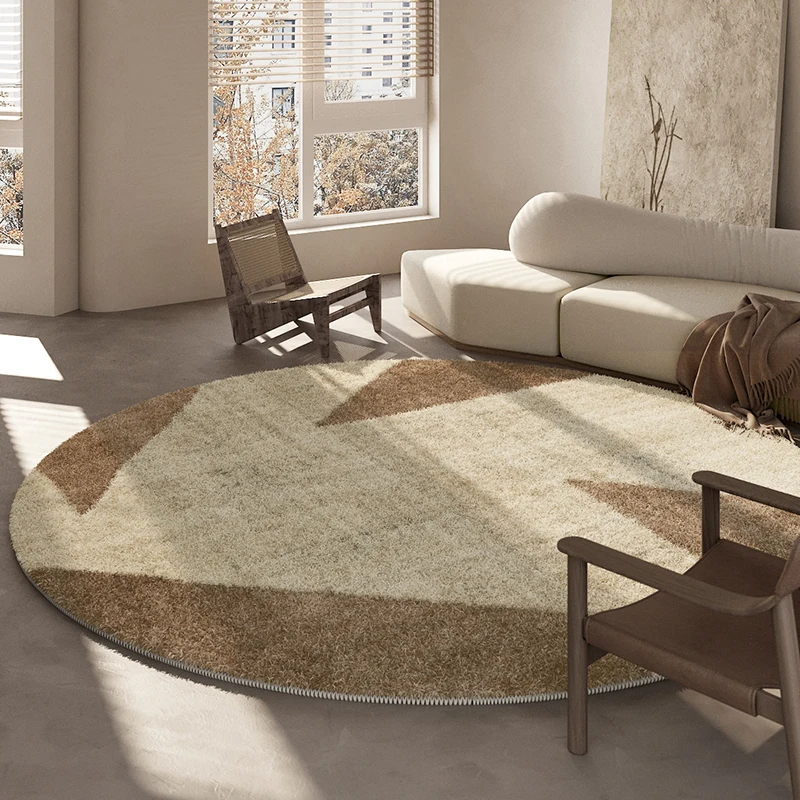 Wabi-sabi Wind Living Room Decoration Round Carpet Advanced Bedroom Bedside Plush Carpets Home Fluffy Soft Lounge Noni-slip Rug