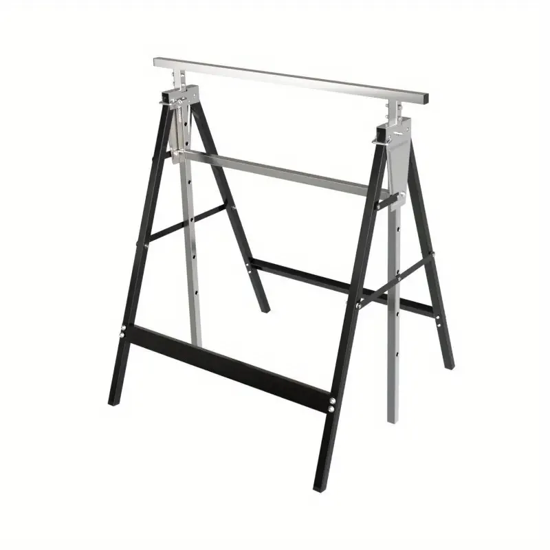 Height-adjustable folding detachable 200KGS iron lift bracket sawhorse support frame  woodworking workbench operation saw table